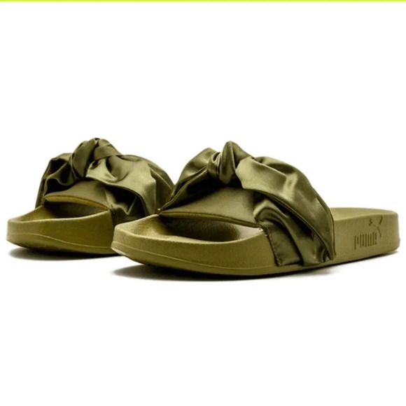 PUMA Fenty x Bow Slide 'Olive' Wmns  Sz 8.5 #365774-01 - Picture 1 of 12